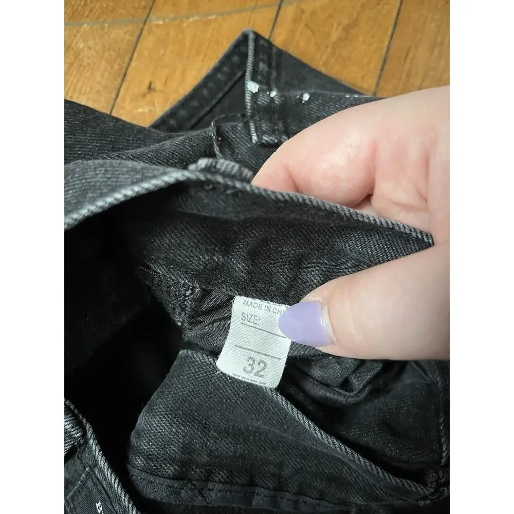 Black Icon Paint Splotched Black Jeans Men’s Size 32